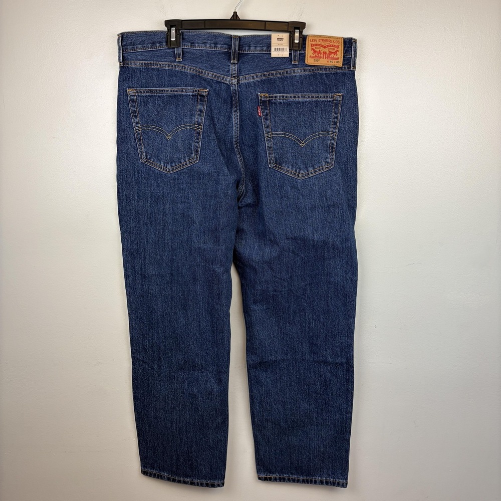 Levis 550 Jeans Mens 40x30 Blue Relaxed Fit‎ Tapered Leg Denim 100% Cotton - Picture 2 of 10